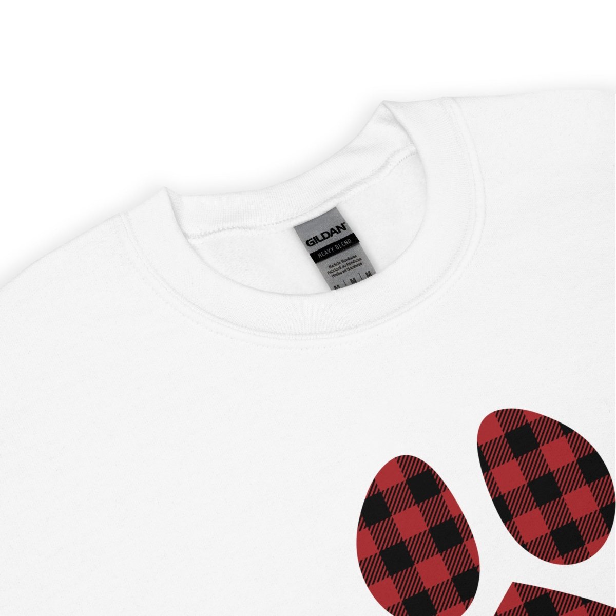 Red Plaid Dog Paw Sweatshirt - DoggyLoveandMore