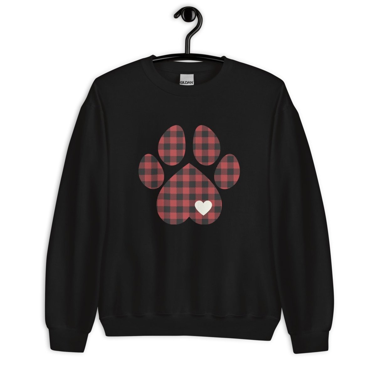 Red Plaid Dog Paw Sweatshirt - DoggyLoveandMore