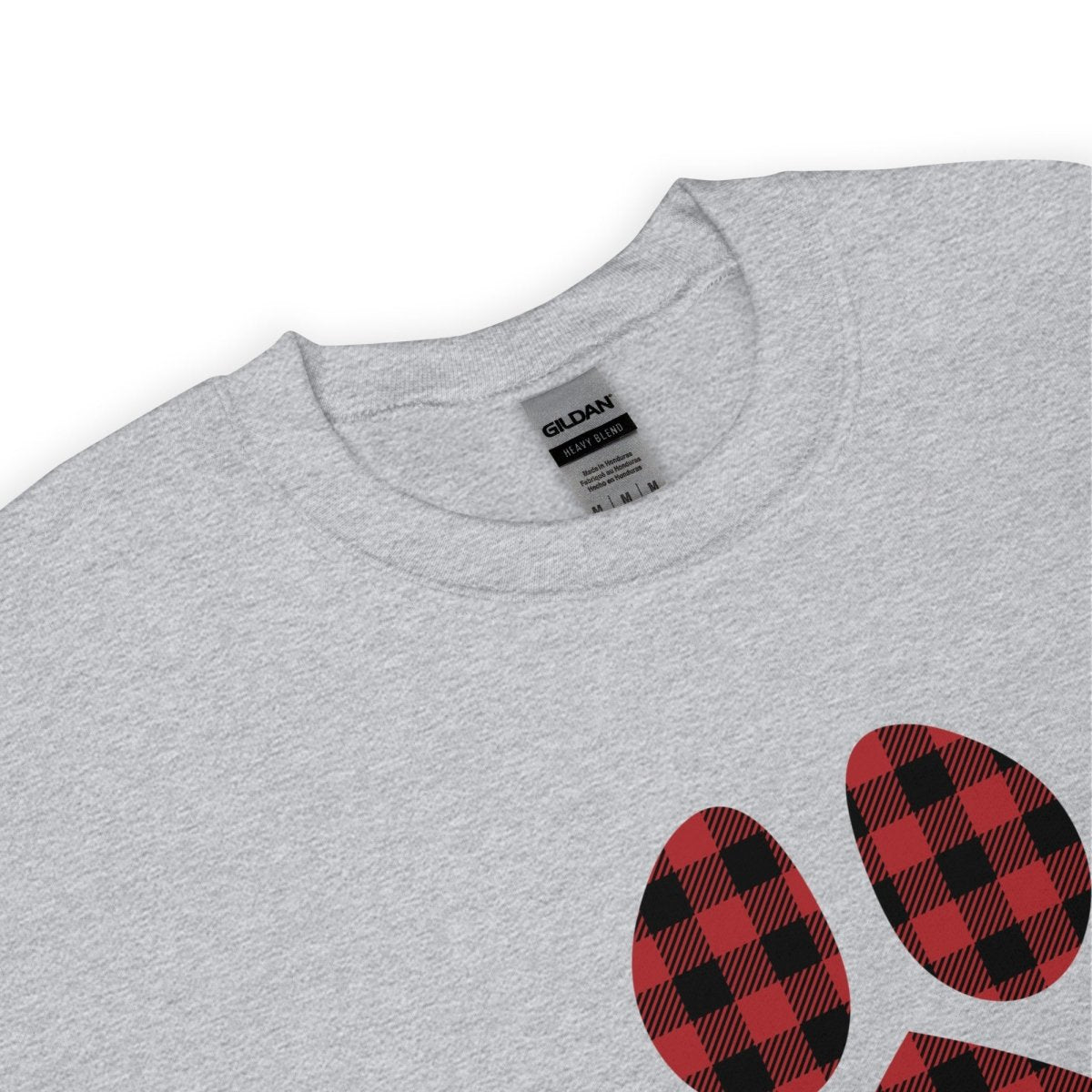 Red Plaid Dog Paw Sweatshirt - DoggyLoveandMore