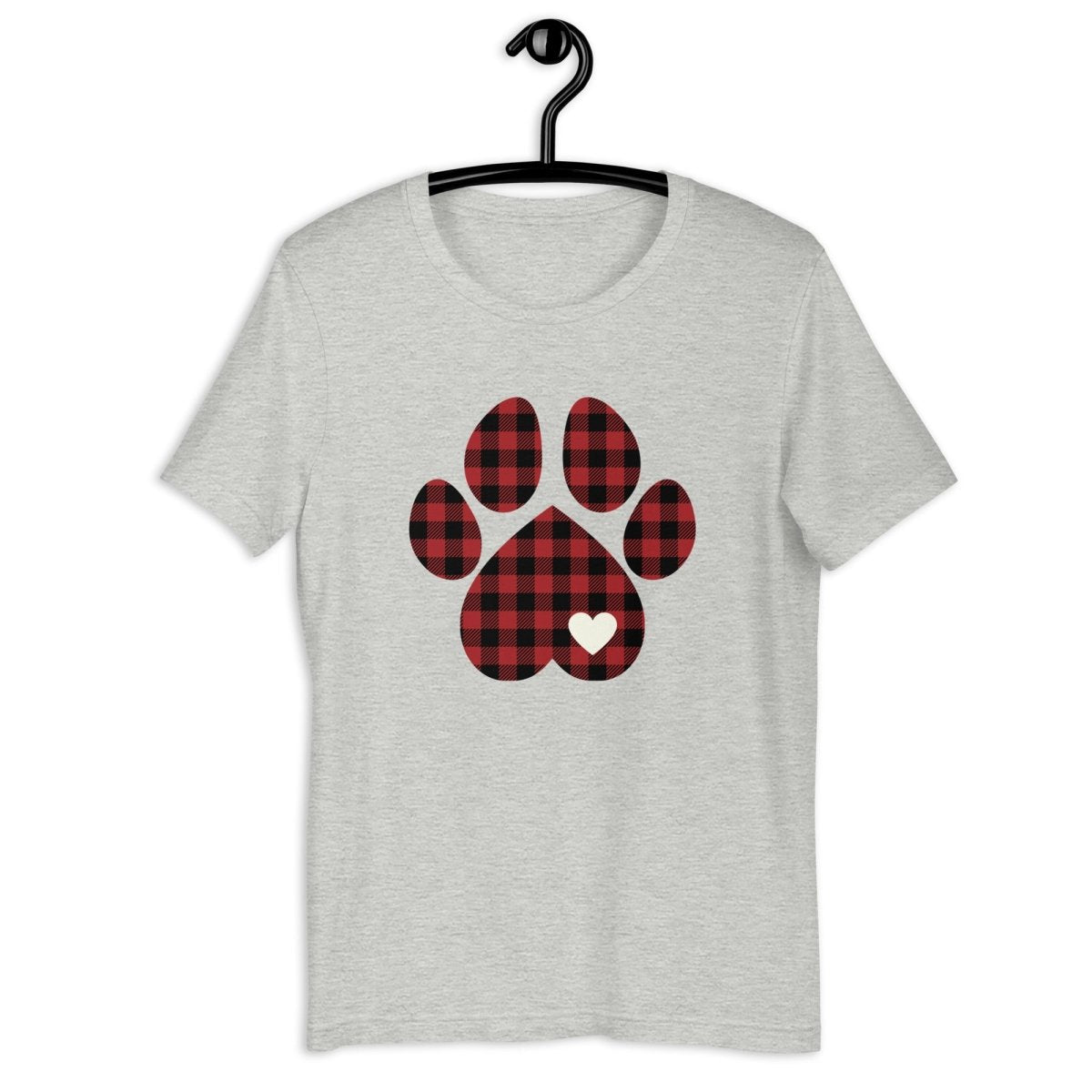 Red Plaid Dog Paw T-Shirt - DoggyLoveandMore