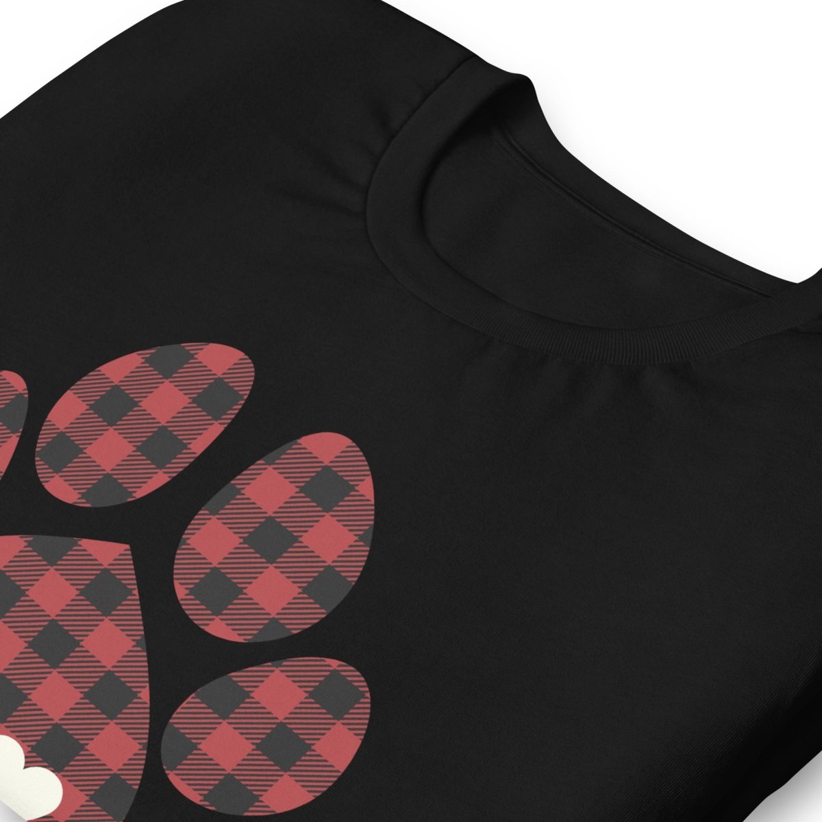 Red Plaid Dog Paw T-Shirt - DoggyLoveandMore