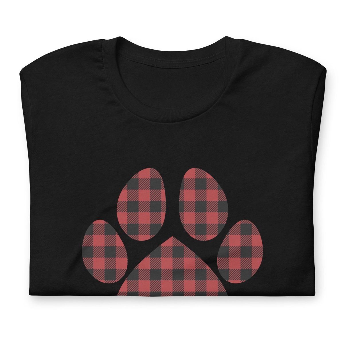 Red Plaid Dog Paw T-Shirt - DoggyLoveandMore