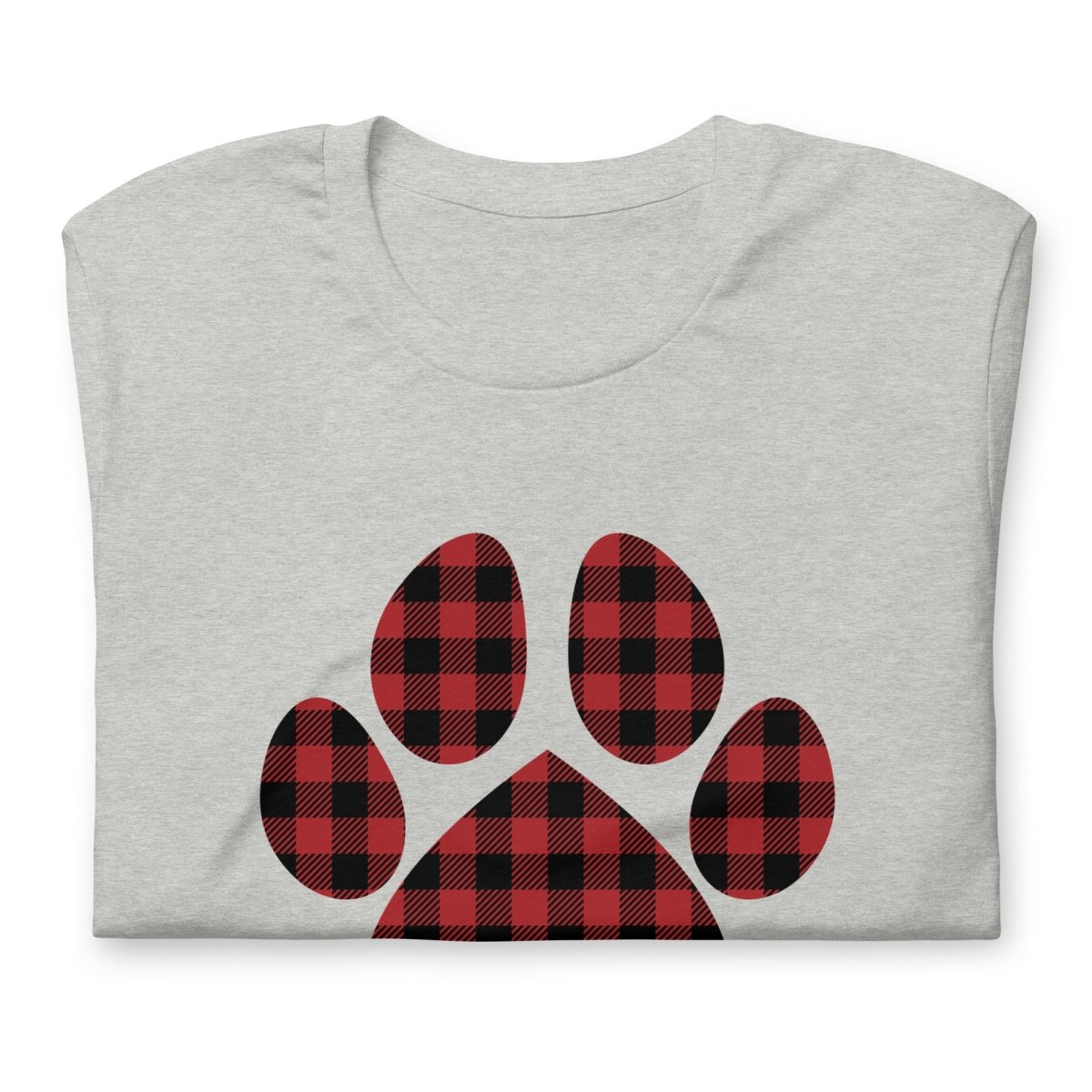 Red Plaid Dog Paw T-Shirt - DoggyLoveandMore