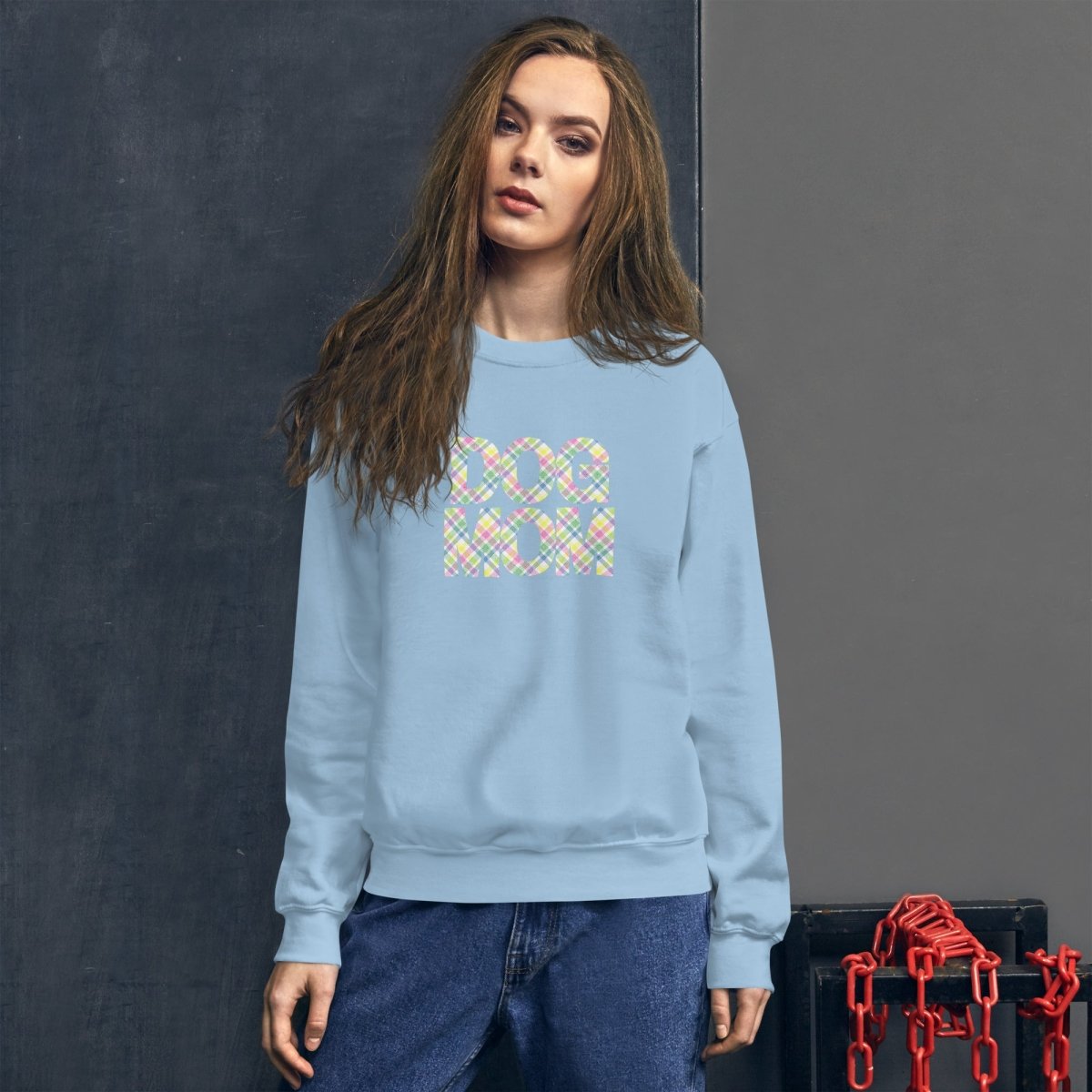 Spring Plaid Dog Mom Sweatshirt - DoggyLoveandMore
