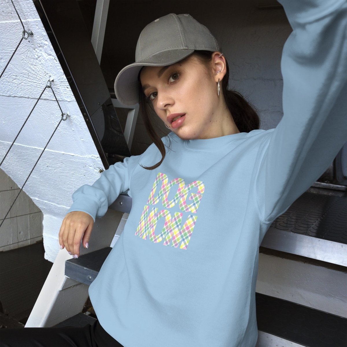 Spring Plaid Dog Mom Sweatshirt - DoggyLoveandMore