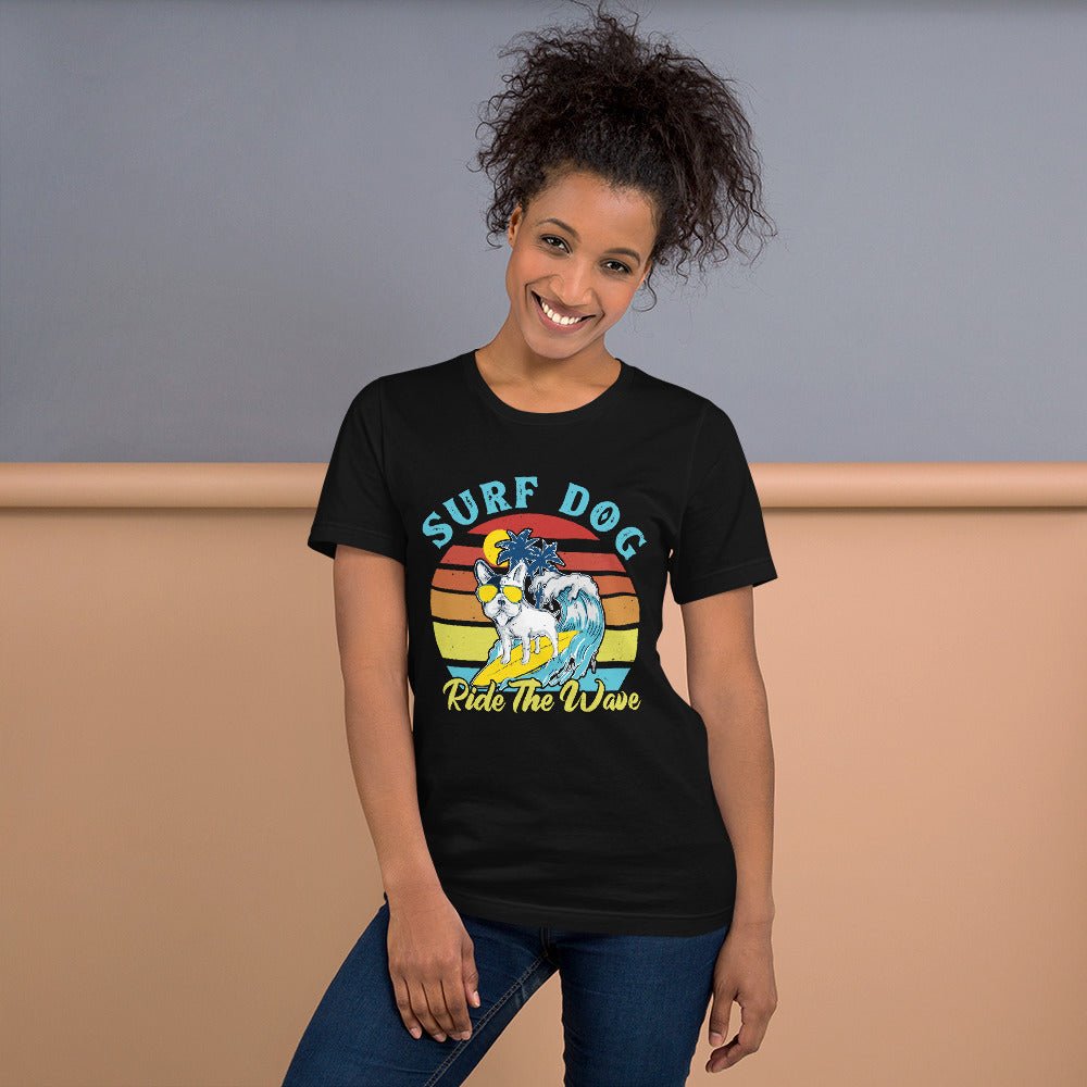 Surf Dog Graphic T-Shirt-DoggyLoveandMore