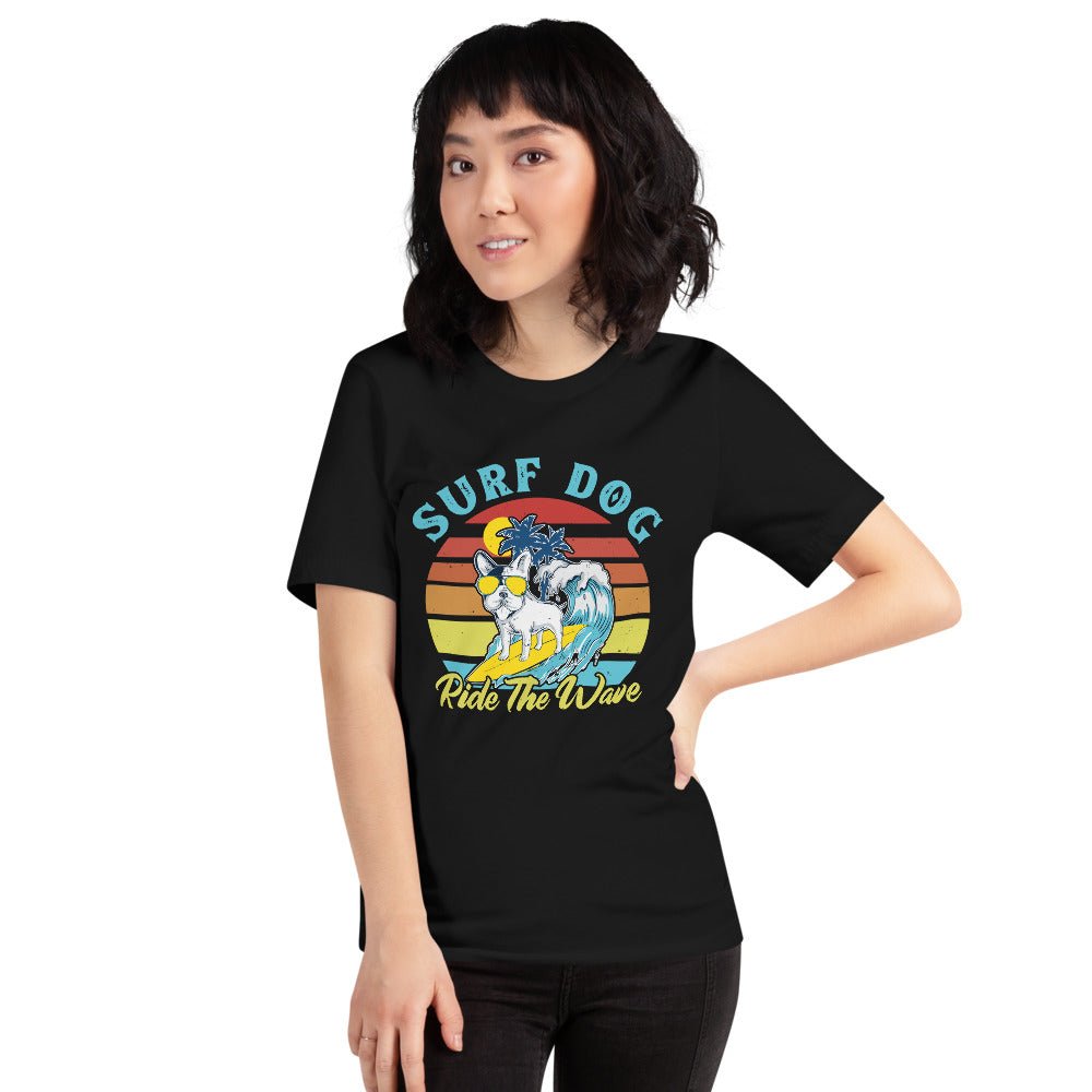 Surf Dog Graphic T-Shirt-DoggyLoveandMore