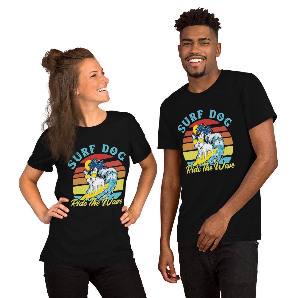 Surf Dog Graphic T-Shirt-DoggyLoveandMore
