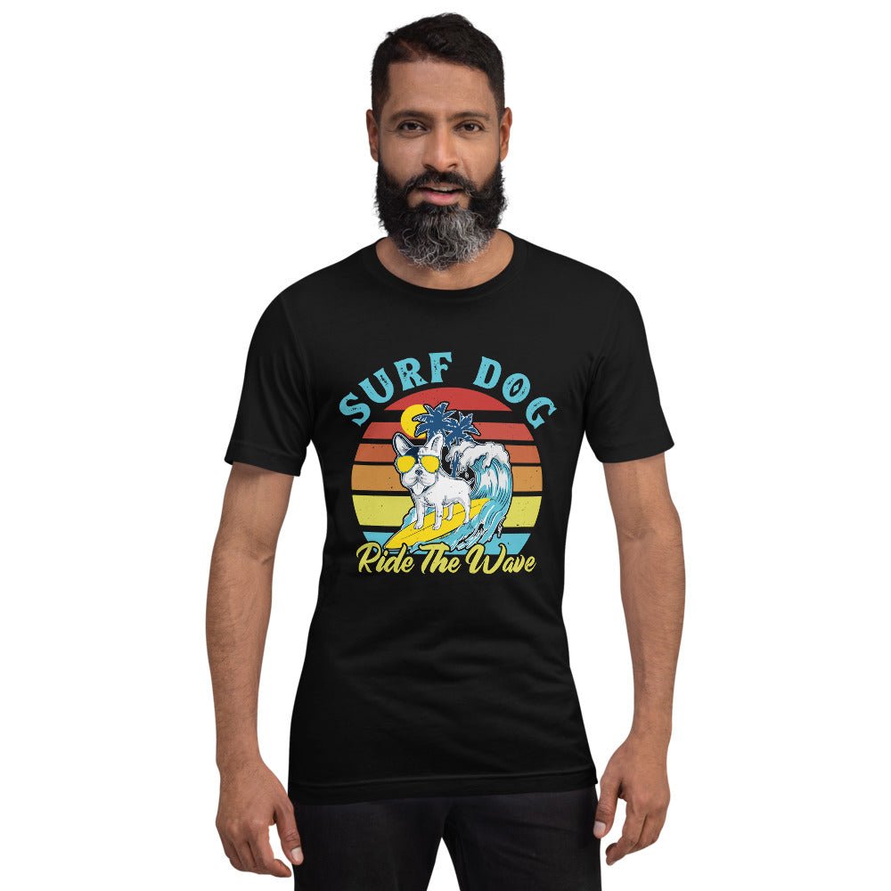 Surf Dog Graphic T-Shirt-DoggyLoveandMore