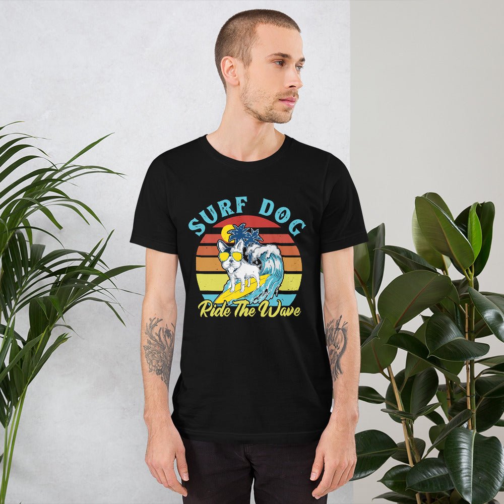 Surf Dog Graphic T-Shirt-DoggyLoveandMore