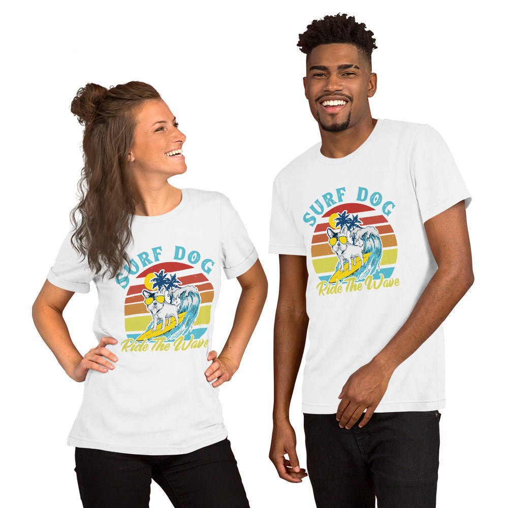 Surf Dog Graphic T-Shirt-DoggyLoveandMore
