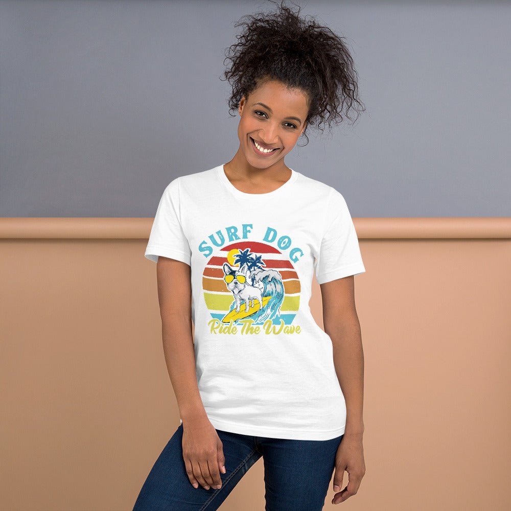 Surf Dog Graphic T-Shirt-DoggyLoveandMore