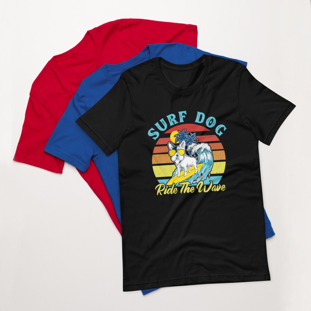 Surf Dog Graphic T-Shirt-DoggyLoveandMore
