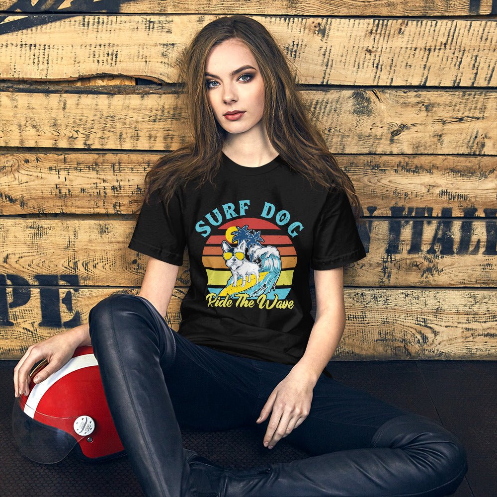 Surf Dog Graphic T-Shirt-DoggyLoveandMore