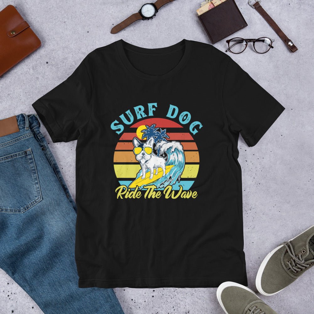 Surf Dog Graphic T-Shirt-DoggyLoveandMore