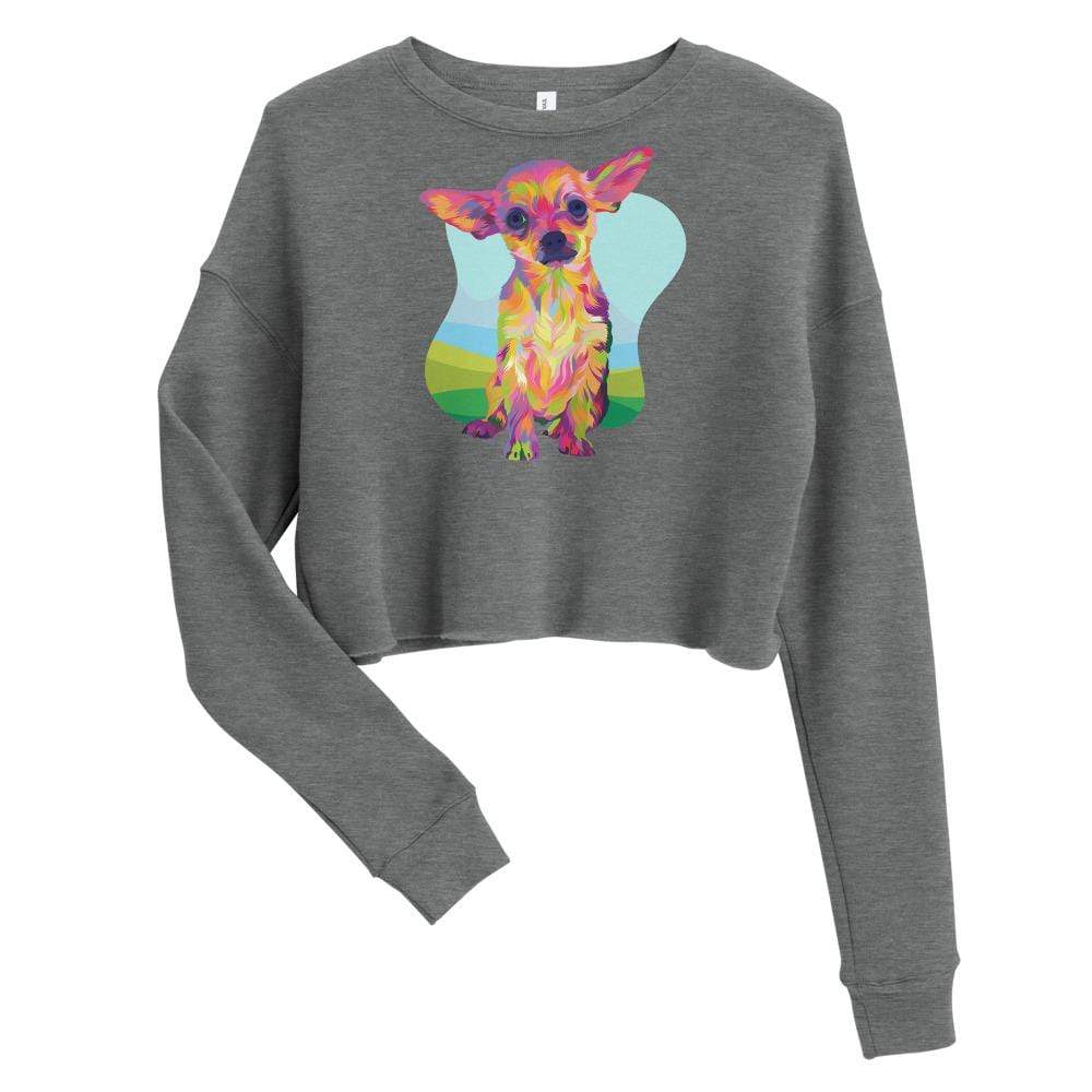 Tan Chihuahua Crop Sweatshirt-DoggyLoveandMore