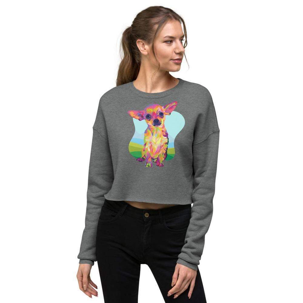 Tan Chihuahua Crop Sweatshirt-DoggyLoveandMore