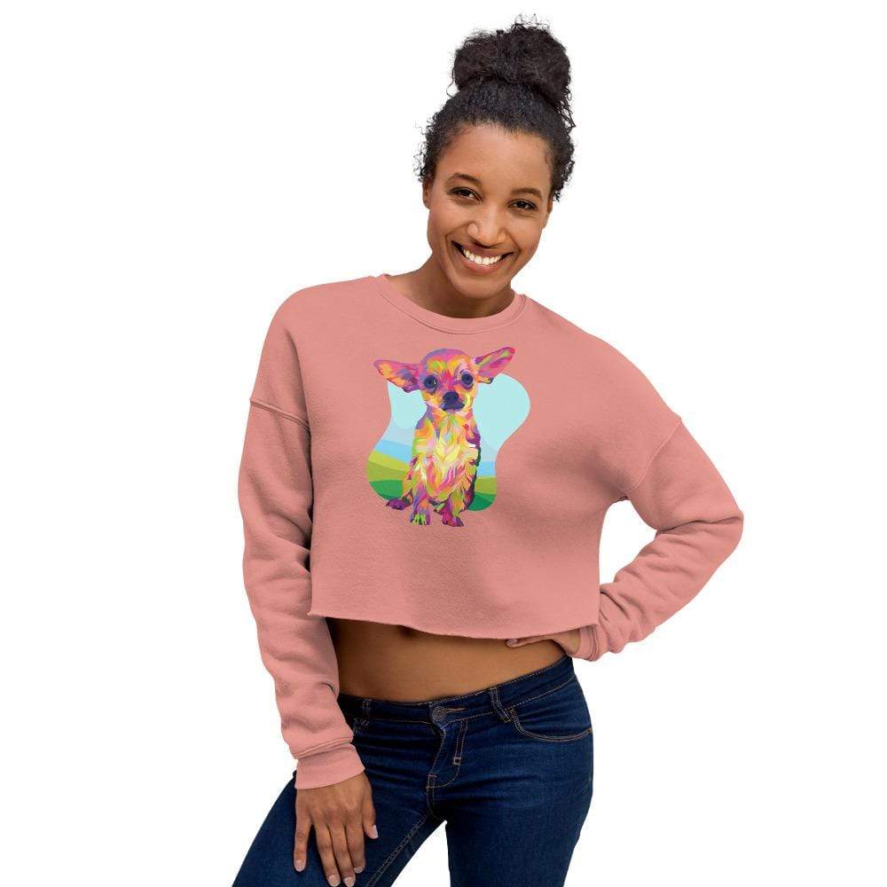 Tan Chihuahua Crop Sweatshirt-DoggyLoveandMore