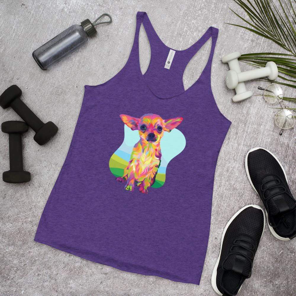 Tan Chihuahua Racerback Tank Top-DoggyLoveandMore