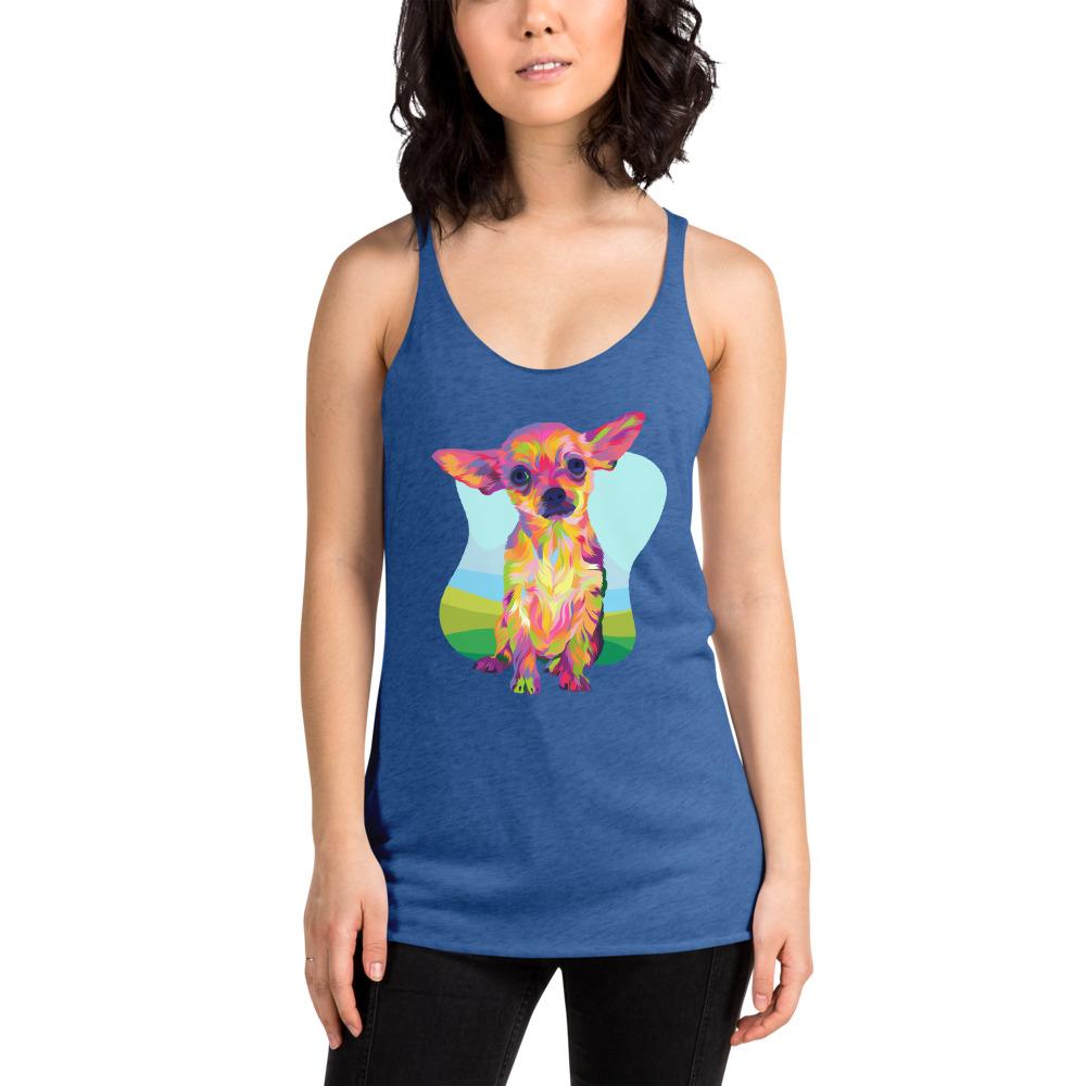 Tan Chihuahua Racerback Tank Top-DoggyLoveandMore