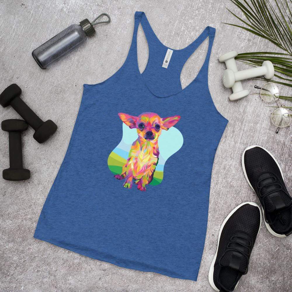 Tan Chihuahua Racerback Tank Top-DoggyLoveandMore