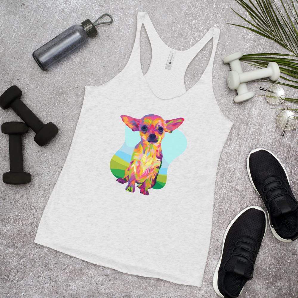 Tan Chihuahua Racerback Tank Top-DoggyLoveandMore