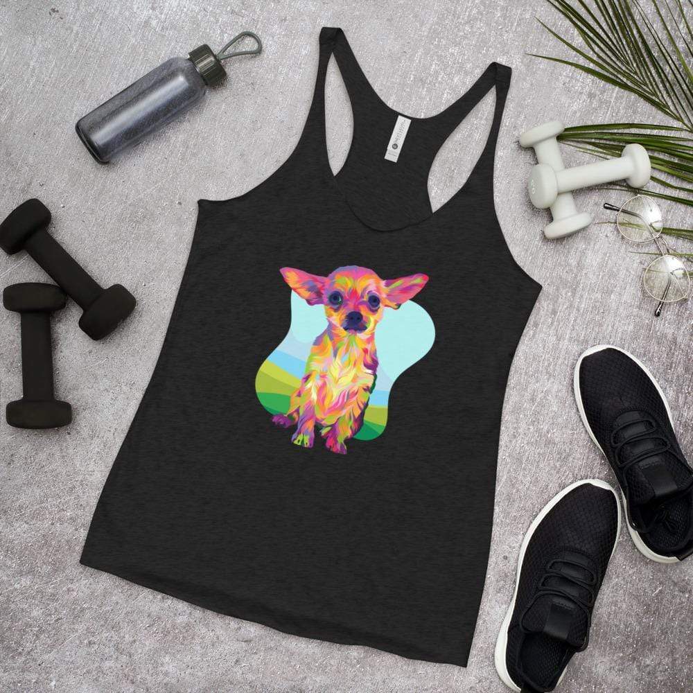 Tan Chihuahua Racerback Tank Top-DoggyLoveandMore