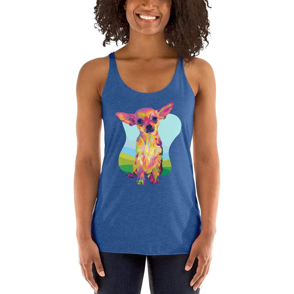 Tan Chihuahua Racerback Tank Top-DoggyLoveandMore