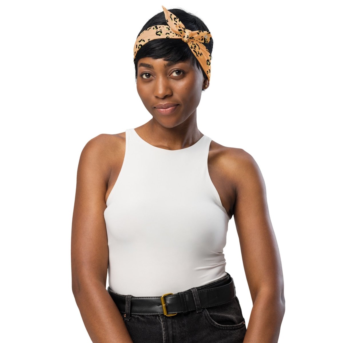 Tan Leopard Print Dog Paw Bandana - DoggyLoveandMore
