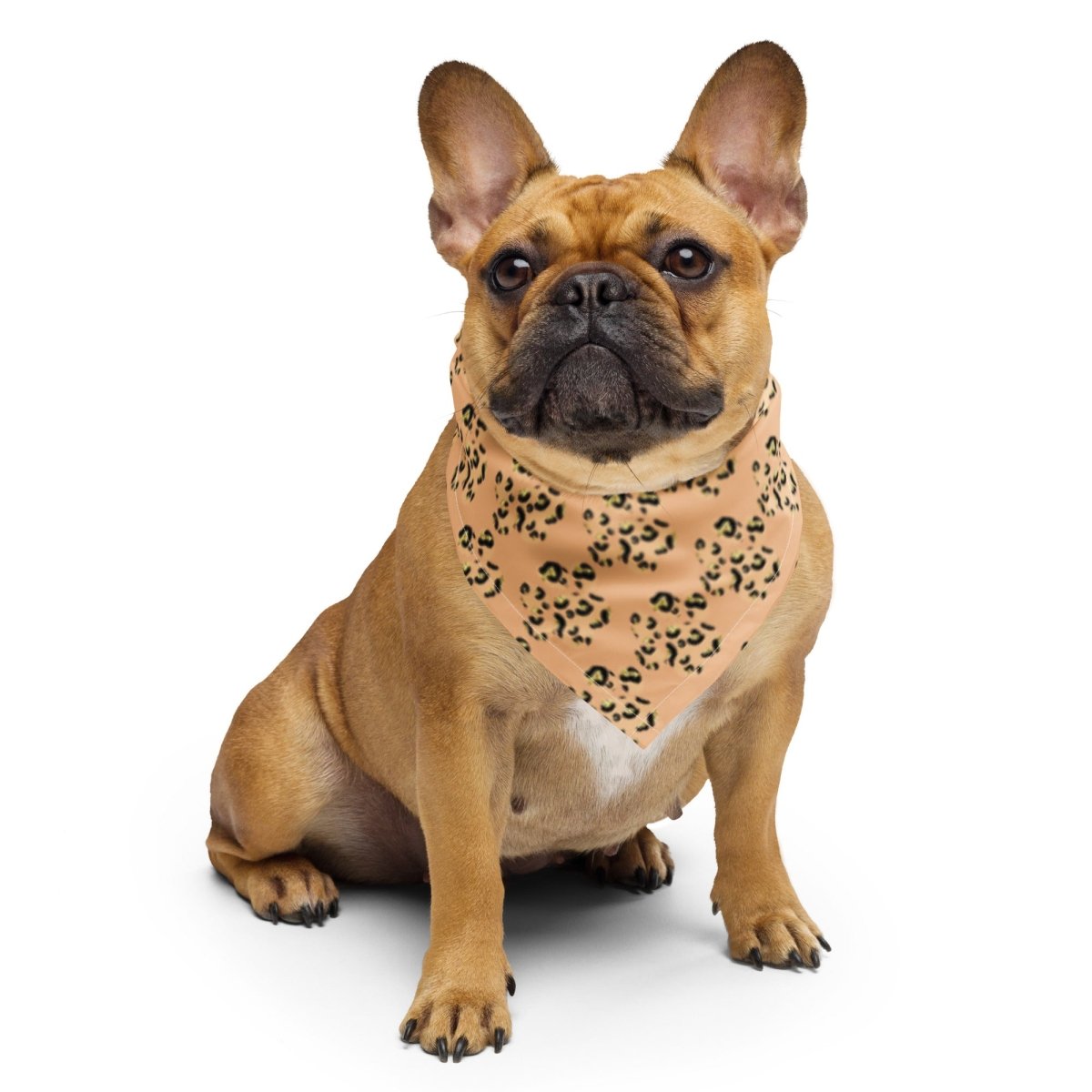 Tan Leopard Print Dog Paw Bandana - DoggyLoveandMore