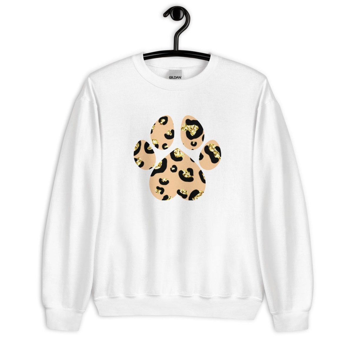 Tan Leopard Print Dog Paw Sweatshirt - DoggyLoveandMore