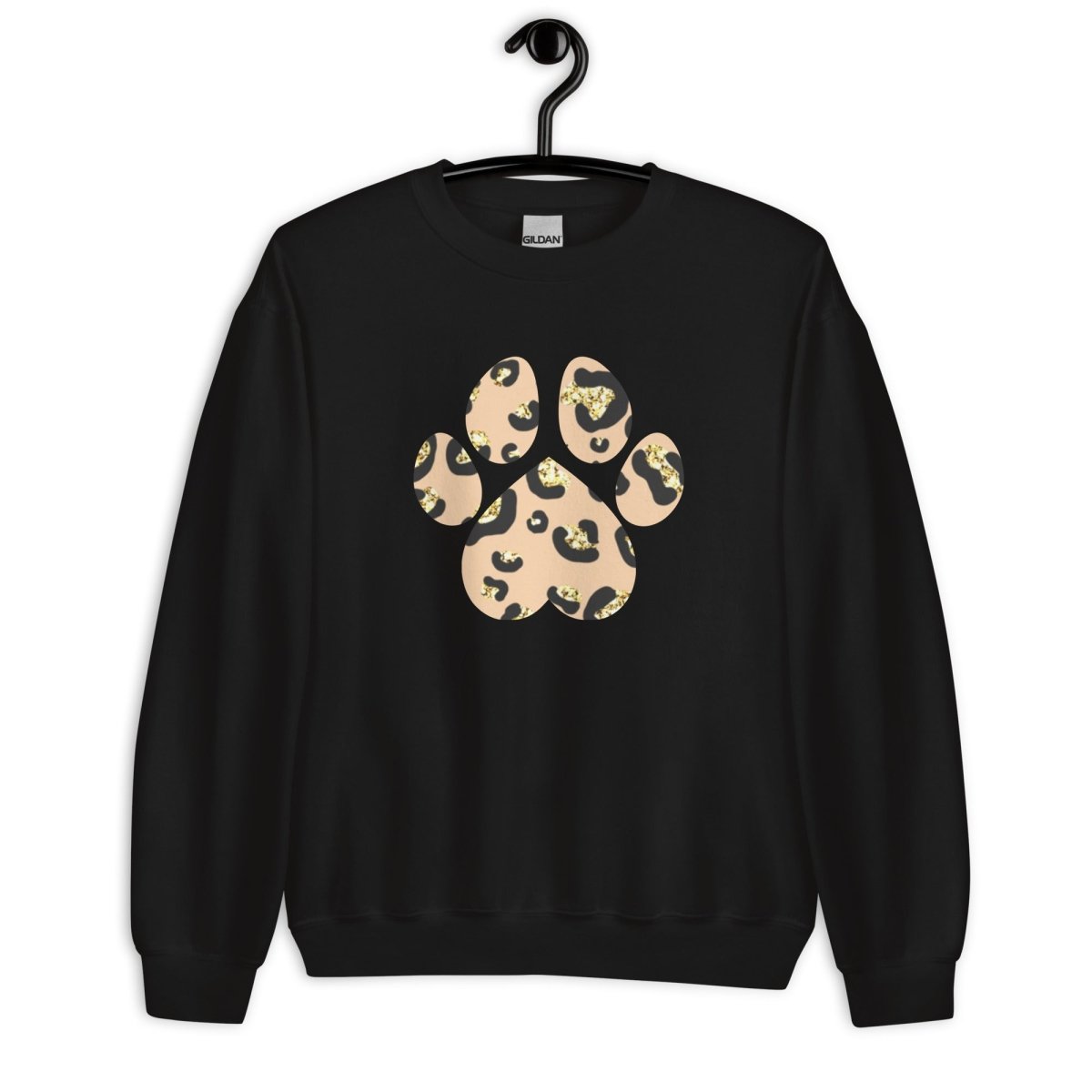 Tan Leopard Print Dog Paw Sweatshirt - DoggyLoveandMore