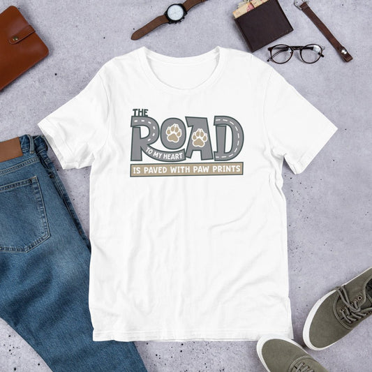 The Road to My Heart Paws T-Shirt - DoggyLoveandMore