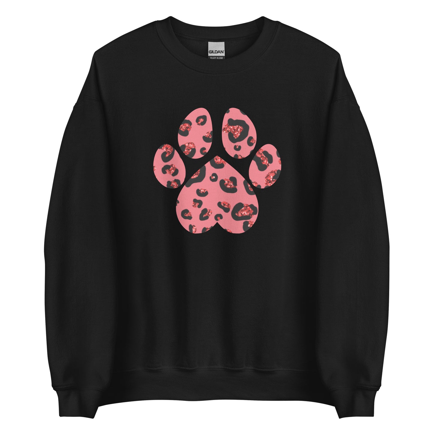 Pink Leopard Print Dog Paw Sweatshirt