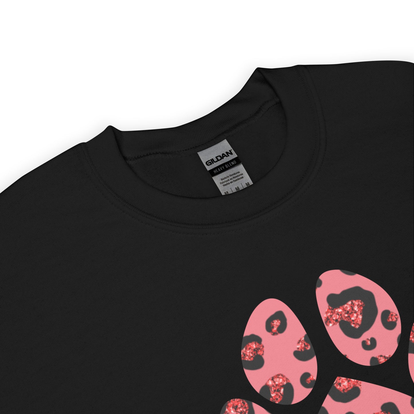 Pink Leopard Print Dog Paw Sweatshirt