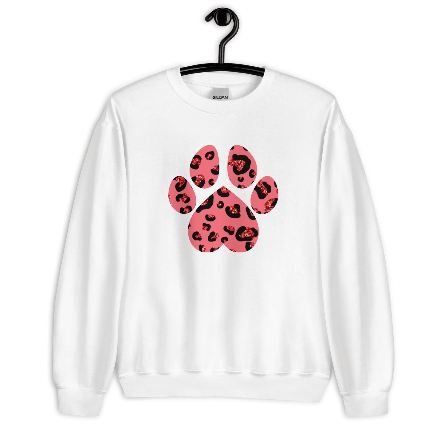 Pink Leopard Print Dog Paw Sweatshirt