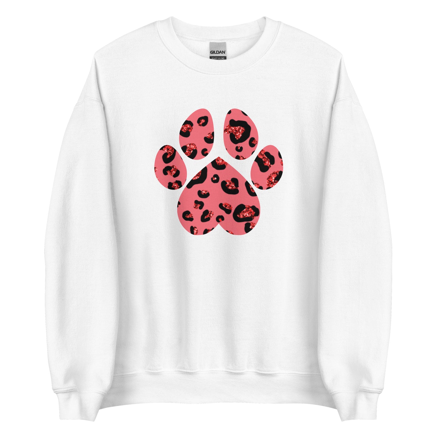 Pink Leopard Print Dog Paw Sweatshirt