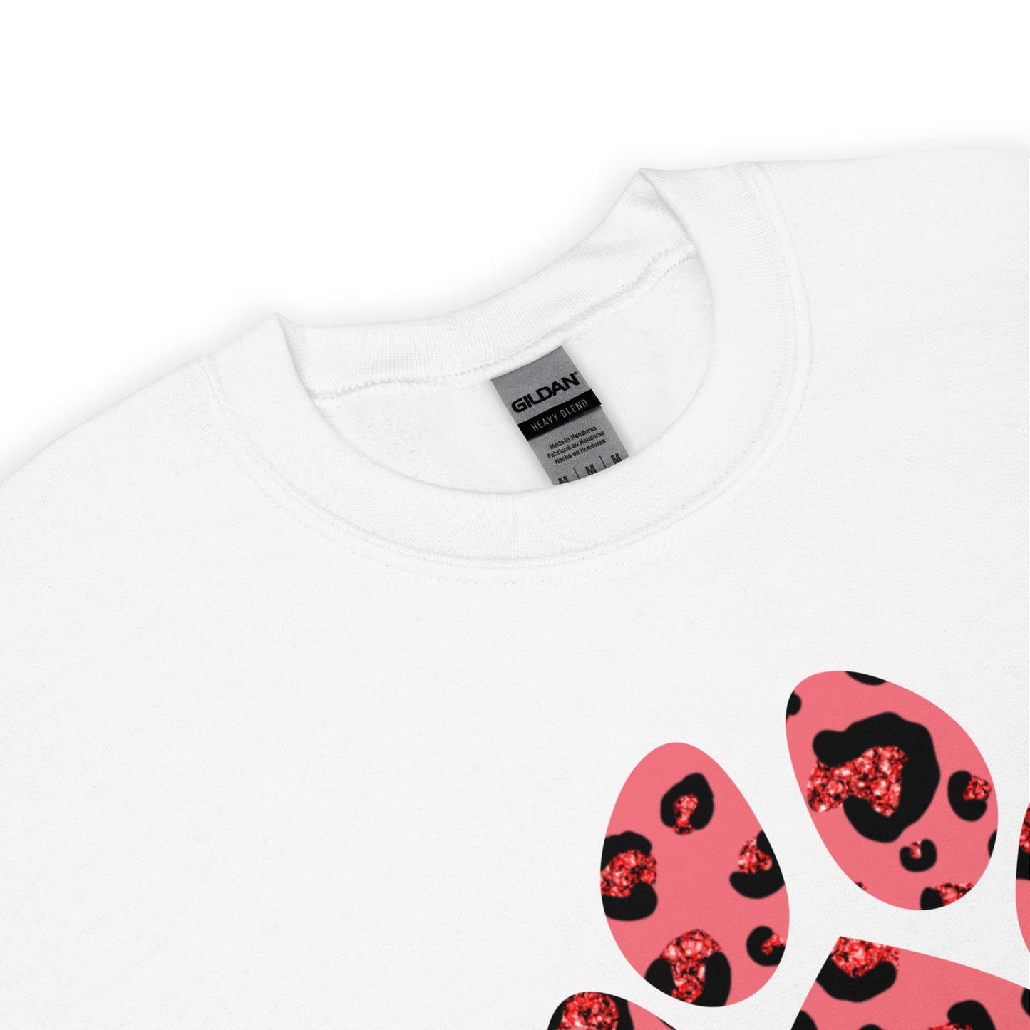 Pink Leopard Print Dog Paw Sweatshirt