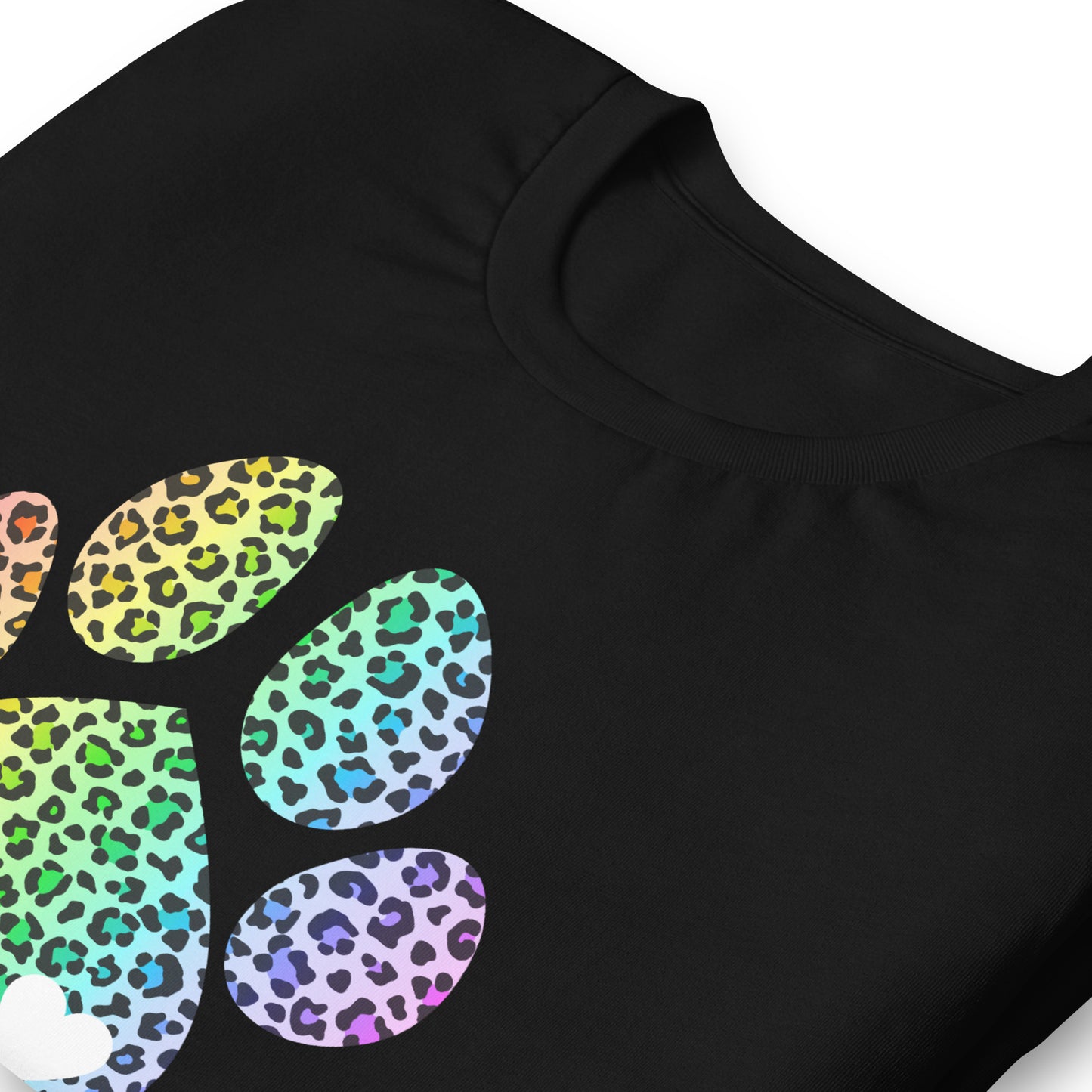 Rainbow Leopard Dog Paw T-Shirt