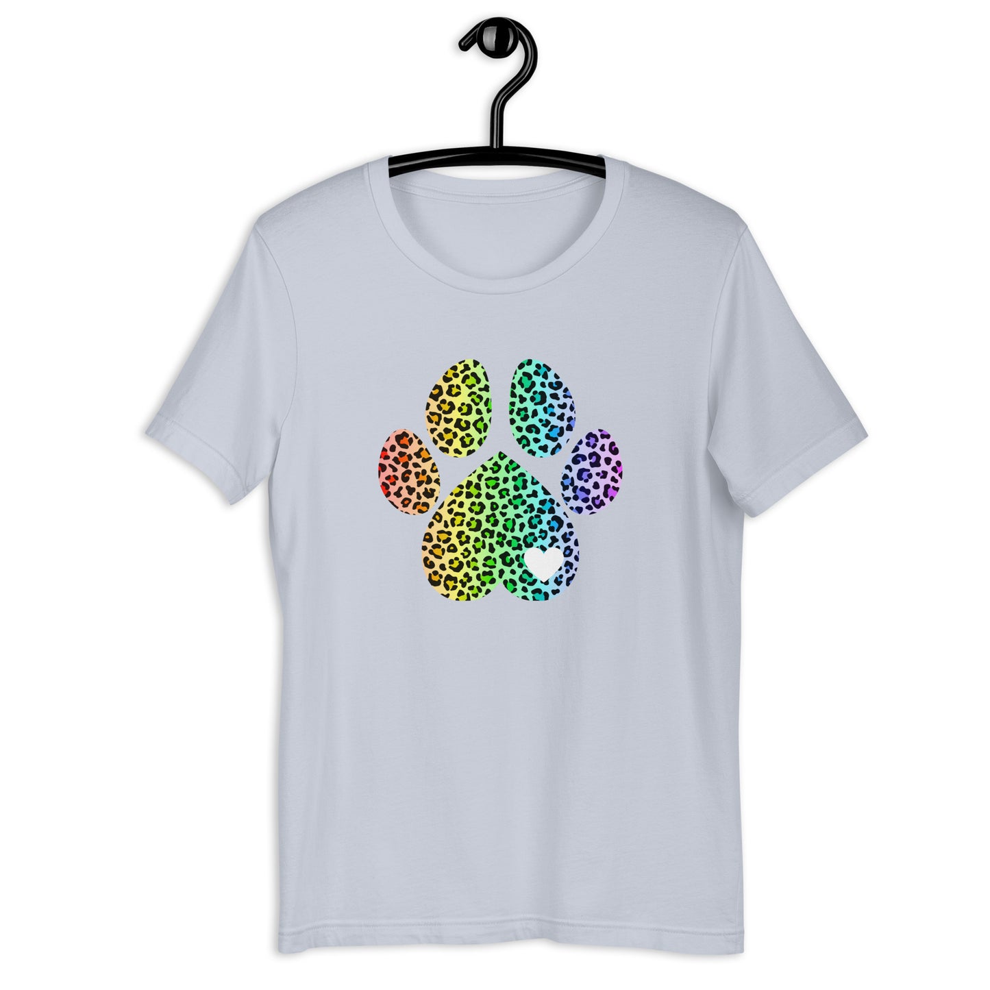 Rainbow Leopard Dog Paw T-Shirt