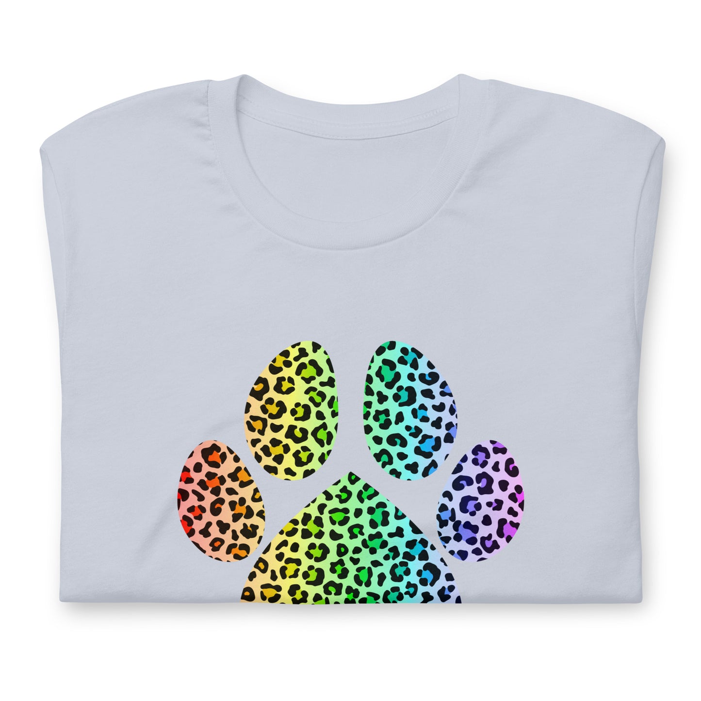 Rainbow Leopard Dog Paw T-Shirt