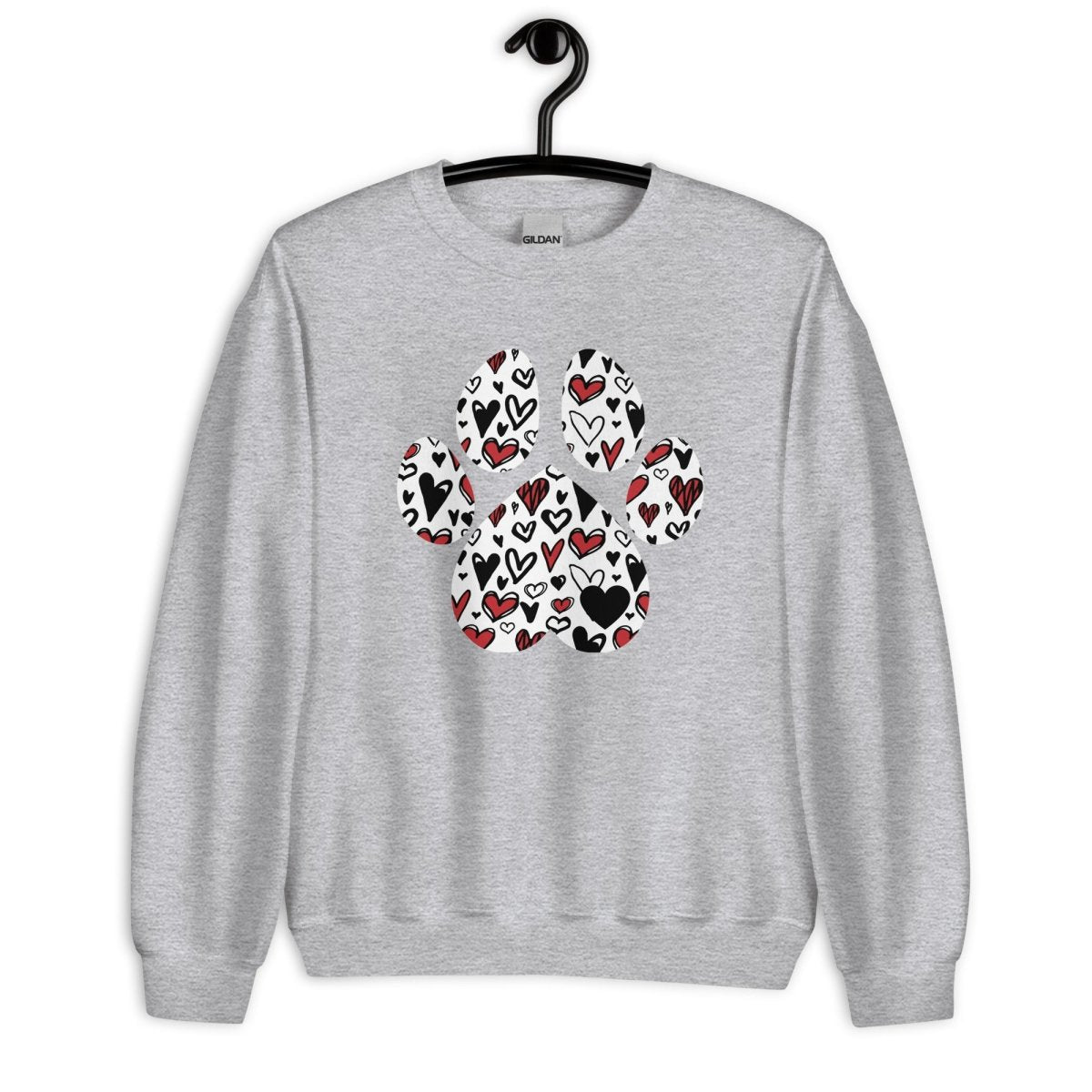 White Hearts Dog Paw Sweatshirt - DoggyLoveandMore