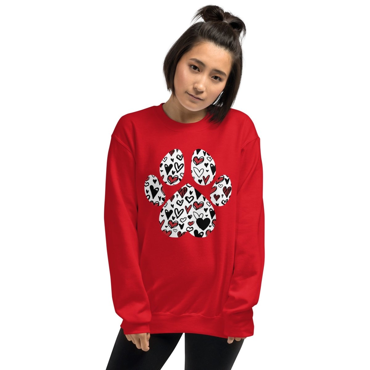 White Hearts Dog Paw Sweatshirt - DoggyLoveandMore