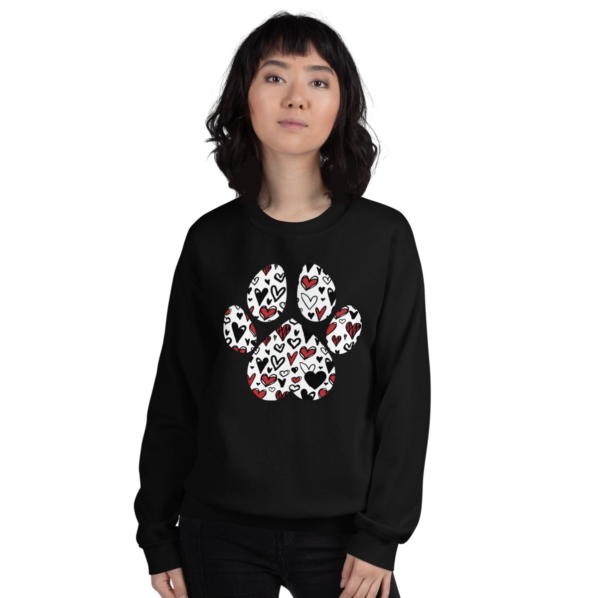 White Hearts Dog Paw Sweatshirt - DoggyLoveandMore