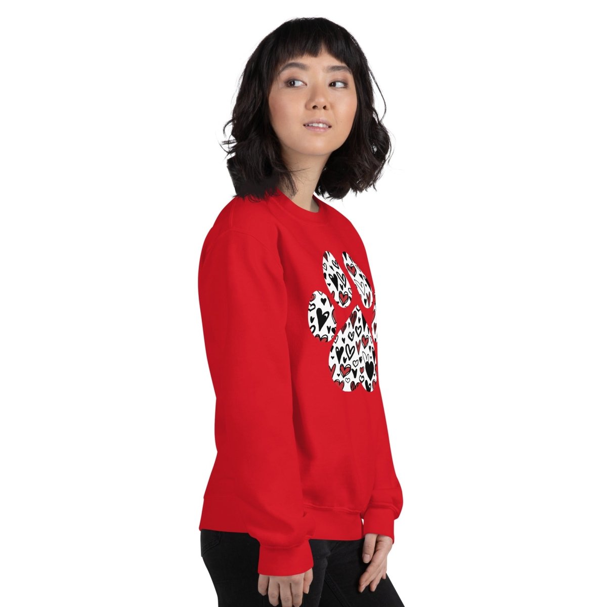 White Hearts Dog Paw Sweatshirt - DoggyLoveandMore