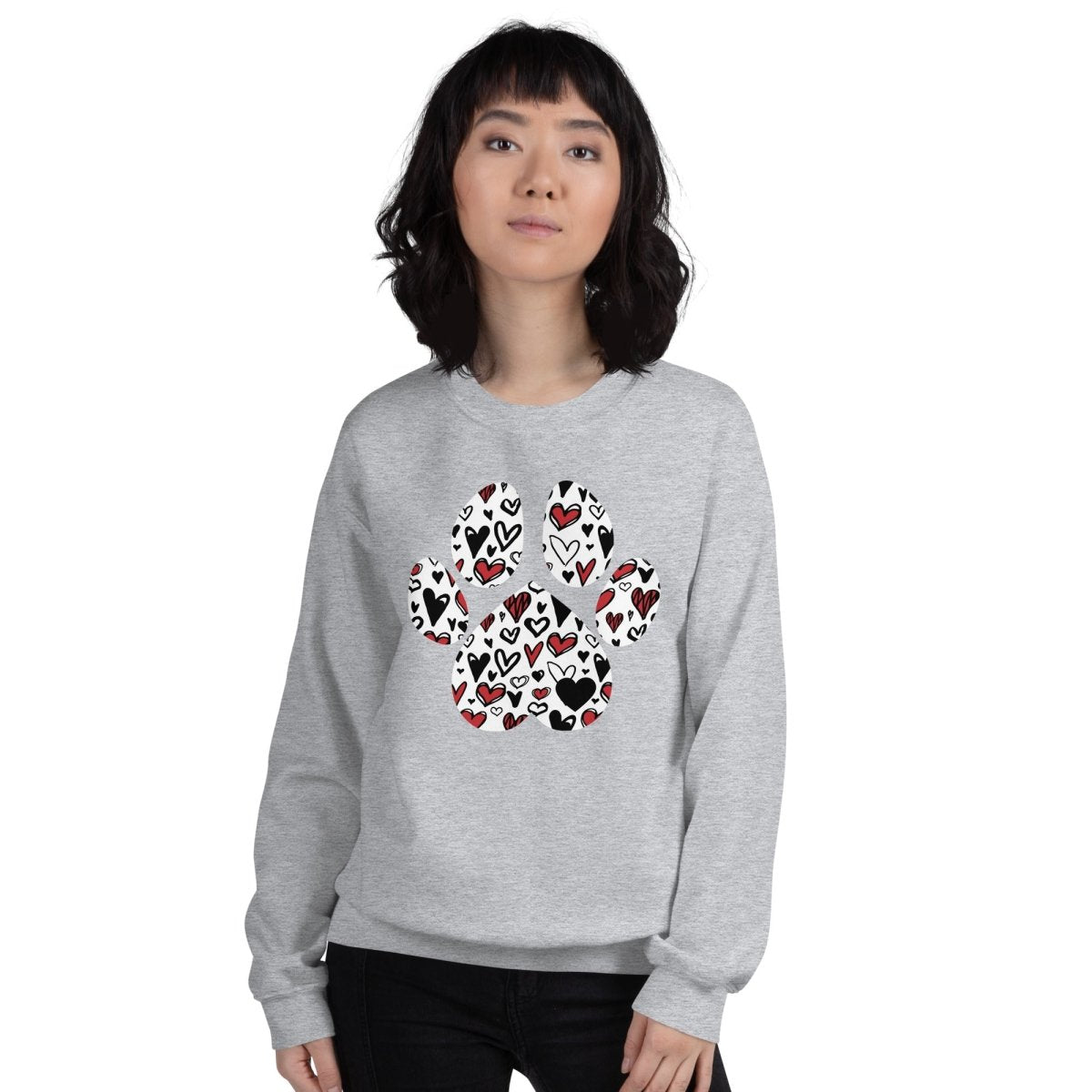 White Hearts Dog Paw Sweatshirt - DoggyLoveandMore