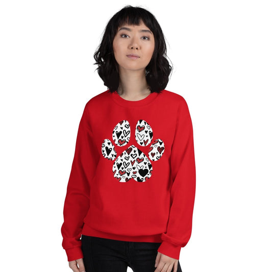 White Hearts Dog Paw Sweatshirt - DoggyLoveandMore