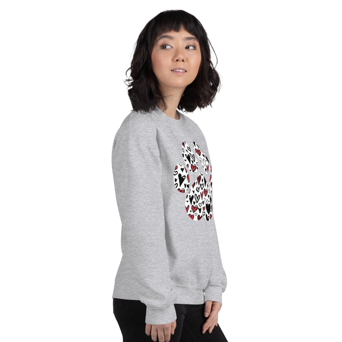 White Hearts Dog Paw Sweatshirt - DoggyLoveandMore