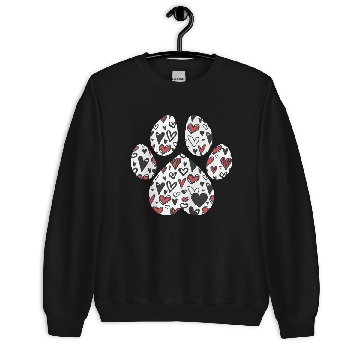 White Hearts Dog Paw Sweatshirt - DoggyLoveandMore