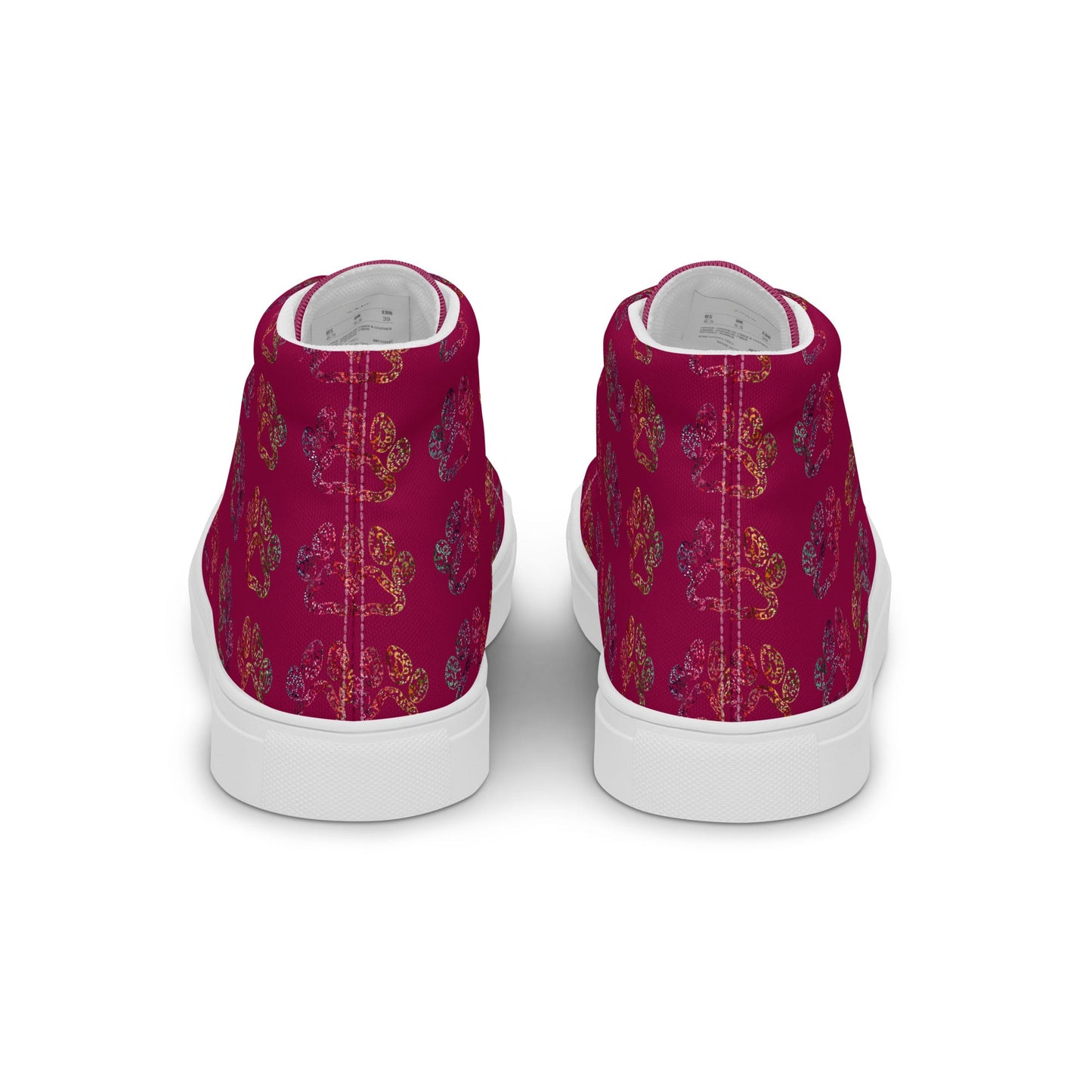 Women's Burgundy Paw Prints Sneakers-DoggyLoveandMore